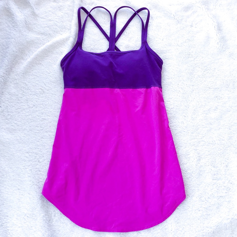 Lucy Workout Camisole Pink Purple Shelf Bra XS